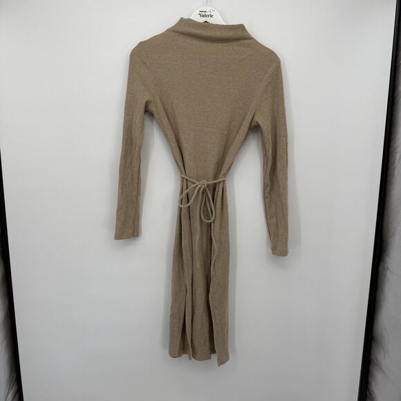 A New Day Tan Long Sleeve Mock Neck Sweater Dress Size XS Cotton Blend - Picture 1 of 11